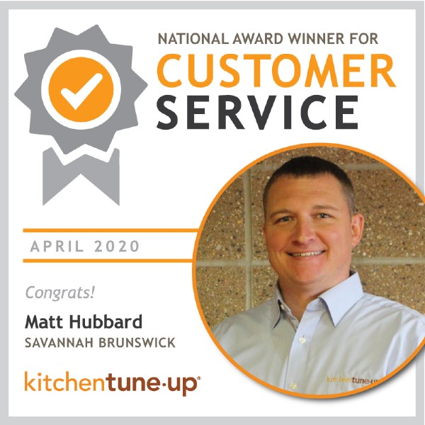 April customer service award winner Matt hubbard