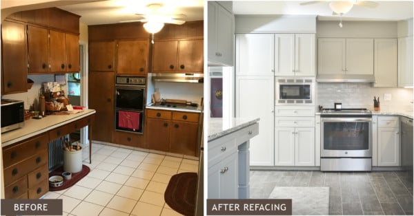 Cabinet Refacing before and after