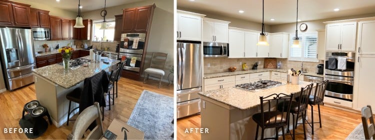 showing before and after More Cabinets, Drawers, and Islands