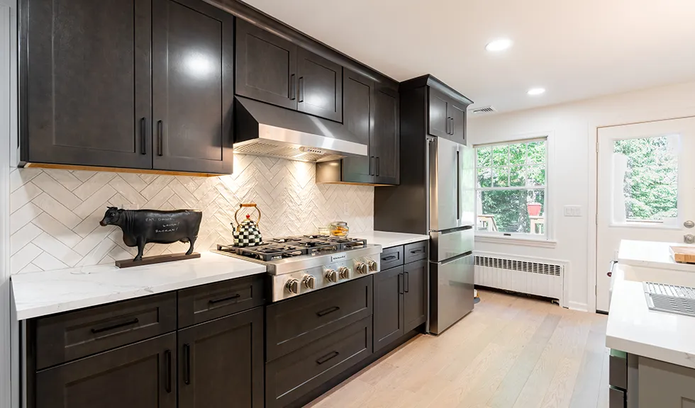 Neptune - There's no doubt that a neutral kitchen will stand the test of  time. And worry not, neutral never has to mean boring. A tiled splashback  in a herringbone design adds